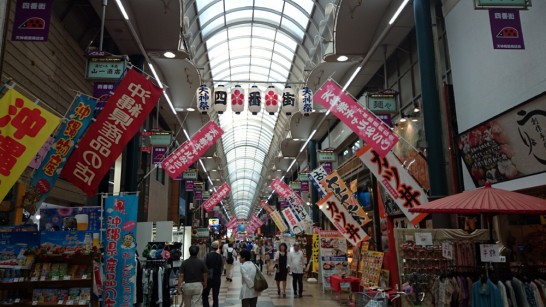 天神祭の準備万端の天神橋筋商店街